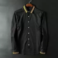chemise versace popeline de iconic barocco noble noir